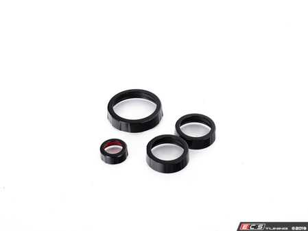 ES#3690754 - 023770ECS04-02KT - Audi B9 Billet Aluminum Control Ring Kit - NOTCHED - Black Anodized Small MMI - Set of four billet aluminum trim rings for your climate control, MMI, and volume knobs. - ECS - Audi