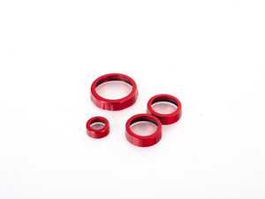 ES#3690756 - 023770ECS04-03KT - Audi B9 Billet Aluminum Control Ring Kit - NOTCHED - Red Anodized Small MMI - Set of four billet aluminum trim rings for your climate control, MMI, and volume knobs. - ECS - Audi
