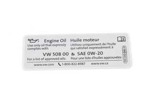 ES#3471488 - 701010043H - Oil Compliance Sticker - Sticker that shows Volkswagen oil specification. - Genuine Volkswagen Audi - Volkswagen