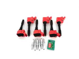 ES#3691949 - 06h905110lkt5KT - Ignition Service Kit - Includes six red top coil packs, OEM spark plugs, and dielectric spark plug boot protector to service your ignition! - Assembled By ECS - Audi