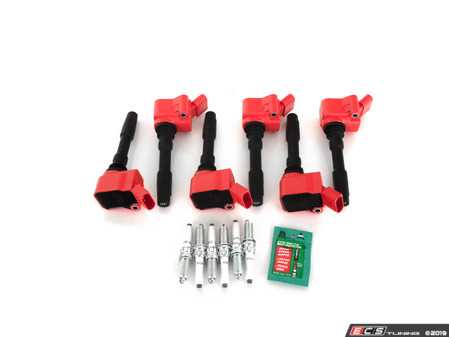 ES#3691949 - 06h905110lkt5KT - Ignition Service Kit - Includes six red top coil packs, OEM spark plugs, and dielectric spark plug boot protector to service your ignition! - Assembled By ECS - Audi