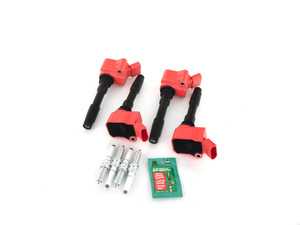 ES#3691929 - 06h905110lkt3 - RS Ignition Service Kit  - Add 8V RS3/B9 S4 spark with these red top coil packs and RS7 spark plugs for the ultimate ignition service kit for your 1.8T/2.0T Gen3 engine! - Assembled By ECS - Audi Volkswagen