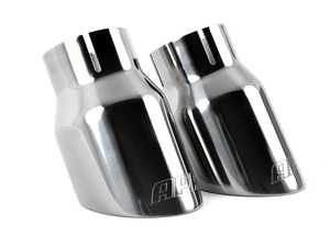 ES#3658962 - TPK0006 - Double-Walled Exhaust Tips - Polished Silver - Pair of slash-cut double-walled 3.5 exhaust tips with 2.5" inlets - APR - Audi Volkswagen Porsche