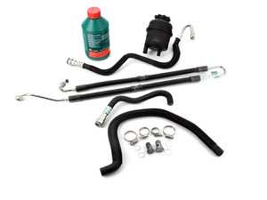ES#3194839 - e53psrfKT - Power Steering Service Kit - Includes reservoir with cap, lines, bolts & crush washers, and fluid - Assembled By ECS - BMW