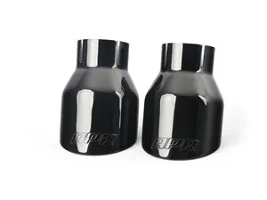 Double-Walled Exhaust Tips - Polished Diamond-Black