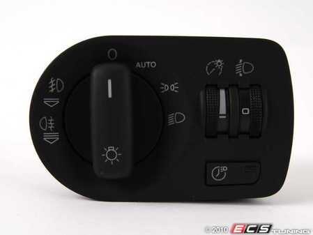 ES#7407 - 8J1941531K - European Headlight Switch - Sabre (Black) - Euro switches offer more lighting options - Genuine European Volkswagen Audi - Audi