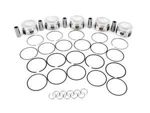 ES#3523426 - je337967 - JE Forged Pistons - Set Of Five  - Includes JE Pro Seal rings, 22mm wrist pins, and pin locks - 83mm bore (+.5mm overbore) and 9.5:1 CR - JE Piston - Audi