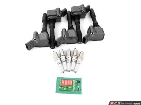 ES#3468551 - 06h905110gKT3 - Ignition Service Kit - Includes five genuine OEM black coil packs, OEM spark plugs, and dielectric spark plug boot protector - Genuine Volkswagen Audi - Audi