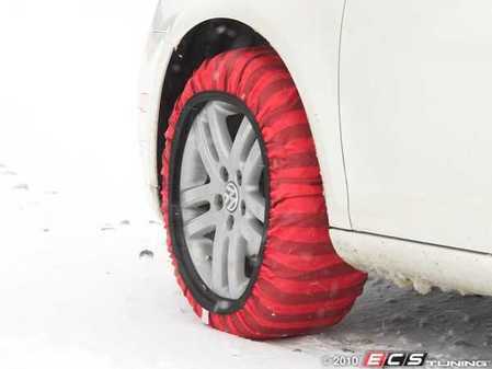 ES#2129937 - C60066 - Isse Classic Textile Snow Sock - Size 66 Red - Entry level unit used for safe winter driving - Isse - Audi BMW Volkswagen Mercedes Benz MINI Porsche