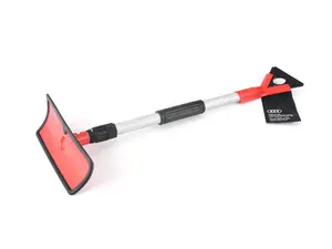 Long Reach Ice Scraper With Swivel Head Snow Brush - Red / Black
