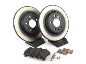 ES#3659125 - 8k0615601mKT - Rear Brake Service Kit - Featuring genuine OEM rotors and brake pads - Includes stainless set screws and silicone brake lubricant - Genuine Volkswagen Audi - Audi