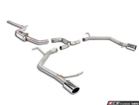 ES#3969315 - 9173031KT - 3" Cat-Back Exhaust System - Resonated - Without Mufflers - Stainless steel single resonator cat-back system without mufflers - Supersprint - Volkswagen