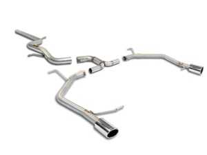 ES#3969317 - 9173131KT - 3" Cat-Back Exhaust System - Non-Resonated - Without Mufflers - Stainless steel non-resonated cat-back system without mufflers - Supersprint - Volkswagen