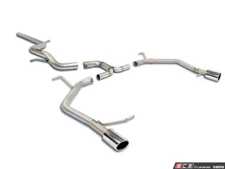 ES#3969317 - 9173131KT - 3" Cat-Back Exhaust System - Non-Resonated - Without Mufflers - Stainless steel non-resonated cat-back system without mufflers - Supersprint - Volkswagen