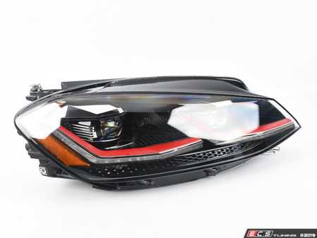 ES#3439635 - 5GM941078A - LED Headlight Assembly - Right - LED headlight with red trim - Genuine Volkswagen Audi - Volkswagen