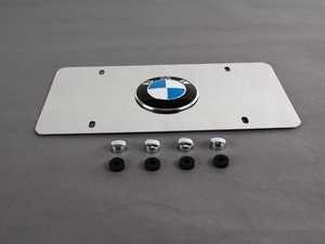 ES#196146 - 82121470314 - "BMW" Vanity Plate - Polished Aluminum - (NO LONGER AVAILABLE) - Polished aluminum with BMW roundel emblem - Genuine BMW - 