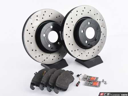 ES#3690843 - 0004213012KT7 - Front Brake Service Kit (322mm x 32mm)  - Featuring ECS V5 drilled/coated rotors, and Brembo Ceramic pads - Assembled By ECS - Mercedes Benz