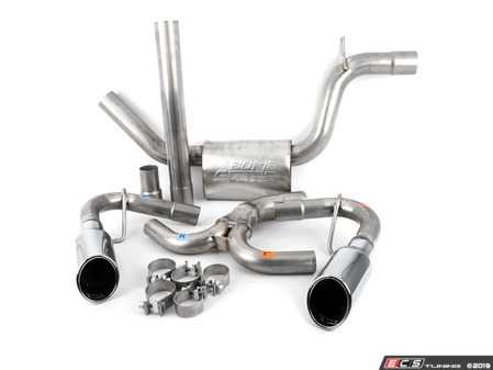 ES#3619128 - 140750 - 3" Stainless Steel Cat-Back System - Featuring 4" single round rolled angle-cut tips - Borla - Volkswagen