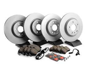 ES#3618293 - 8K0615121KT - Front & Rear Brake Service Kit - Featuring Zimmermann rotors and ECS DD23 Daily Driver ceramic pads - Assembled By ECS - Audi