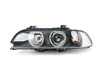 ES#3646946 - 63126912435 - Xenon Headlight - Left  - Xenon headlight assembly with angel eyes, comes with amber lens over indicator bulb (EURO SPEC) - Genuine BMW - BMW