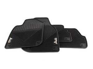 ES#3922 - ZAW179002ABLK - All Weather Rubber Floor Mat Set - Black - (NO LONGER AVAILABLE) - Front and rear mats featuring the 'A6' logo - Genuine Volkswagen Audi - 