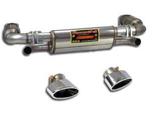 ES#3974220 - 996TURBOKT1 - 996 Turbo / GT2 Performance Turbo-Back Exhaust System - Includes performance high flow Catalytic Converters, Performance Muffler, and Polished Oval Tips - Supersprint - Porsche