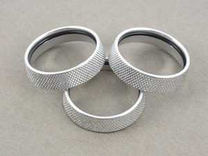 ES#3969922 - L083S - Climate Control Ring Kit - Knurled Billet Aluminum - 3 piece set of knurled billet aluminum climate control and radio control beauty rings - LEYO - Volkswagen