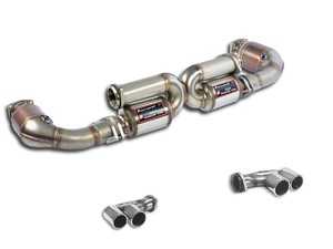 ES#3979032 - 9971ssfullKT - 2007-2009 997.1 Turbo Back Performance Exhaust - Race - Include Stainless Steel "Race" Mufflers, High Flow Metallic Catalytic Converters, and Polished Tips - Supersprint - Porsche