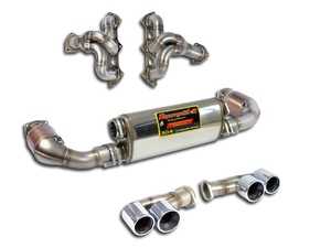 ES#3979057 - 9971ssfullKT5 - 2007-2009 997.1 Performance Turbo Manifolds and Turbo Back Performance Exhaust - Sport - Include Stainless Steel Performance Turbo Manifolds "Sport" Mufflers, High Flow Metallic Catalytic Converters, and Polished Tips - Supersprint - Porsche