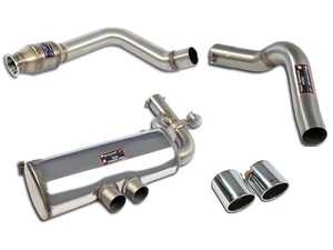 ES#3706881 - 248754KT - 718 Boxster / Cayman Valved Turbo Back Exhaust System - Polished Tips - Performance Stainless Steel 200 cell catalytic converter, Valved Sport Muffler, and Polished Tips - Supersprint - Porsche