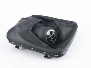 ES#3969687 - 1CB37O-01 - Illuminated Shift Knob With Integrated Boot  - Black Leather - 5 Speed Pattern - Bavarian Autosport - BMW