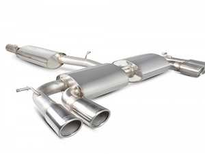 ES#3969595 - SVW044 - Resonated cat-back system - Non-Valved With Monaco Quad tips - Built to last with 304 stainless steel and engineered for dyno-proven power gains. - Scorpion - Volkswagen