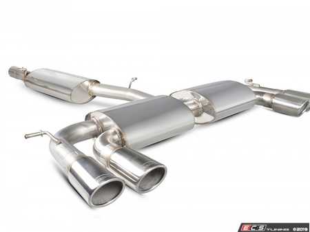 ES#3969595 - SVW044 - Resonated cat-back system - Non-Valved With Monaco Quad tips - Built to last with 304 stainless steel and engineered for dyno-proven power gains. - Scorpion - Volkswagen