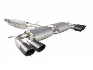 ES#3969596 - SVW044C - Resonated cat-back system - Non-Valved With Monaco Ceramic Quad tips - Built to last with 304 stainless steel and engineered for dyno-proven power gains. - Scorpion - Volkswagen