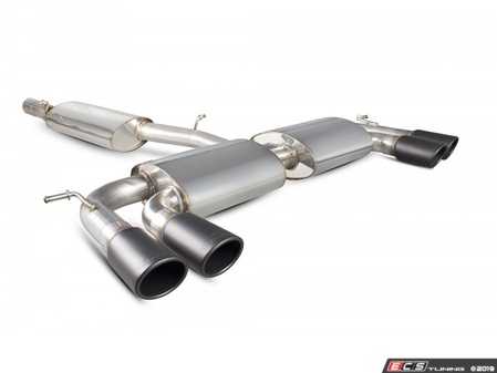 ES#3969596 - SVW044C - Resonated cat-back system - Non-Valved With Monaco Ceramic Quad tips - Built to last with 304 stainless steel and engineered for dyno-proven power gains. - Scorpion - Volkswagen