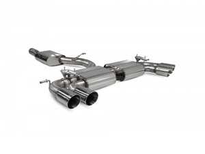 ES#3969612 - SVW054D - resonated cat-back system - Valved with Daytona Quad Tips - Built to last with 304 stainless steel and engineered for dyno-proven power gains. - Scorpion - Volkswagen