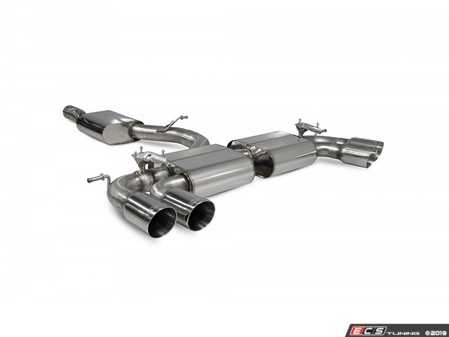 ES#3969612 - SVW054D - resonated cat-back system - Valved with Daytona Quad Tips - Built to last with 304 stainless steel and engineered for dyno-proven power gains. - Scorpion - Volkswagen