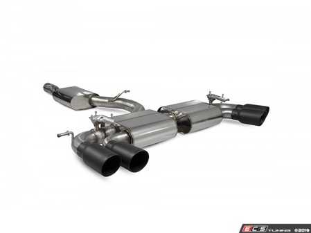 ES#3969613 - SVW054DC - resonated cat-back system - Valved with Daytona Quad Ceramic Tips - Built to last with 304 stainless steel and engineered for dyno-proven power gains. - Scorpion - Volkswagen