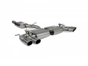 ES#3969610 - SVW054 - resonated cat-back system - Valved with Monaco Quad Tips - Built to last with 304 stainless steel and engineered for dyno-proven power gains. - Scorpion - Volkswagen