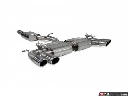 ES#3969610 - SVW054 - resonated cat-back system - Valved with Monaco Quad Tips - Built to last with 304 stainless steel and engineered for dyno-proven power gains. - Scorpion - Volkswagen
