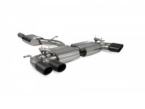 ES#3969611 - SVW054C - resonated cat-back system - Valved with Monaco Quad Ceramic Tips - Built to last with 304 stainless steel and engineered for dyno-proven power gains. - Scorpion - Volkswagen