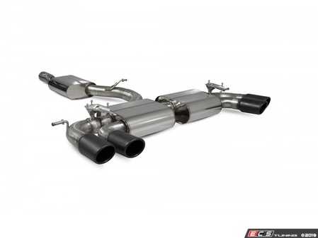ES#3969611 - SVW054C - resonated cat-back system - Valved with Monaco Quad Ceramic Tips - Built to last with 304 stainless steel and engineered for dyno-proven power gains. - Scorpion - Volkswagen