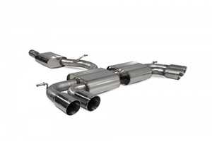 ES#3969616 - SVW055D - Resonated cat-back system - Non-Valved with Daytona Quad tips - Built to last with 304 stainless steel and engineered for dyno-proven power gains. - Scorpion - Volkswagen