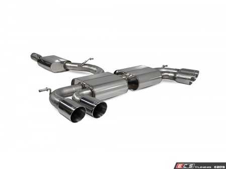 ES#3969616 - SVW055D - Resonated cat-back system - Non-Valved with Daytona Quad tips - Built to last with 304 stainless steel and engineered for dyno-proven power gains. - Scorpion - Volkswagen