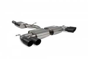ES#3969617 - SVW055DC - Resonated cat-back system - Non-Valved with Daytona Quad Ceramic tips - Built to last with 304 stainless steel and engineered for dyno-proven power gains. - Scorpion - Volkswagen