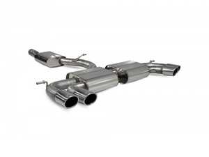 ES#3969614 - SVW055 - Resonated cat-back system - Non-Valved with Monaco Quad tips - Built to last with 304 stainless steel and engineered for dyno-proven power gains. - Scorpion - Volkswagen