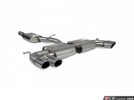 ES#3969614 - SVW055 - Resonated cat-back system - Non-Valved with Monaco Quad tips - Built to last with 304 stainless steel and engineered for dyno-proven power gains. - Scorpion - Volkswagen