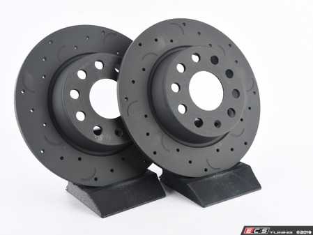ES#3571117 - HTC4567 - Talon Rear Cross Drilled & Slotted Brake Rotors - Pair (272x10) - Upgrade to a slotted / cross-drilled rotor for improved braking - Hawk - Audi Volkswagen