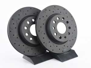 ES#3571542 - HTC5396 - Talon Front Cross Drilled & Slotted Brake Rotors - Pair (280x22) - Upgrade to a slotted / cross-drilled rotor for improved braking - Hawk - Volkswagen