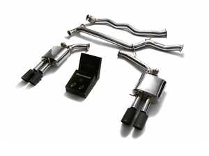 ES#3675759 - AUB84-QS11M - ARMYTRIX Stainless Steel Valvetronic Catback Exhaust System - Quad Matte Black 3.5" Tips - Gains up to +8 horsepower with an additional +14 ft lbs of torque with a legendary exhaust note! - Armytrix - Audi